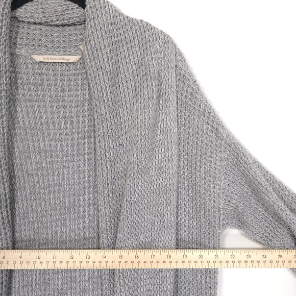 Soft Surroundings Women's XS Gray Townsend Cotton Chunky Knit Cardigan 2BY39 - Picture 5 of 9
